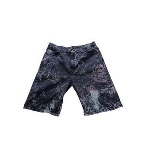 Mens Black Tye Washed  Levi Jean Shorts‎ 42Wx27 L